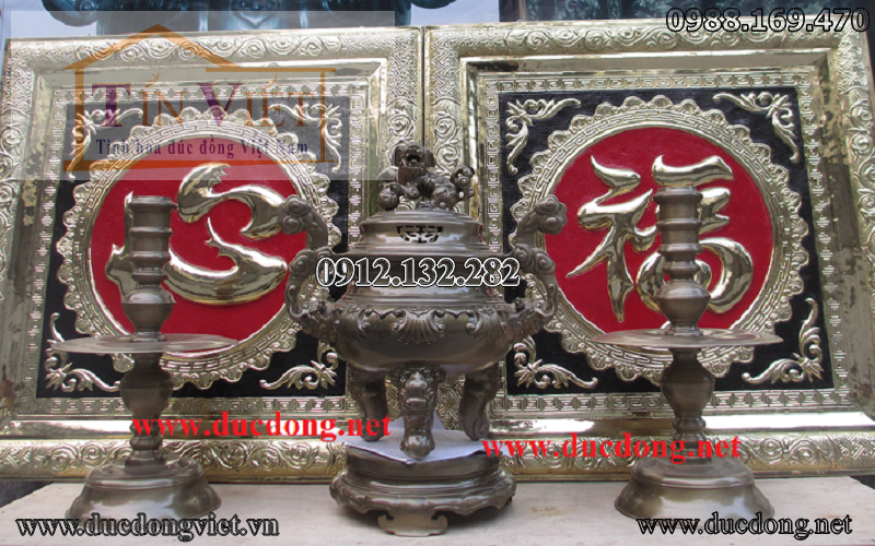Bộ thờ bằng đồng sòi 50 đồng nguyên chất
