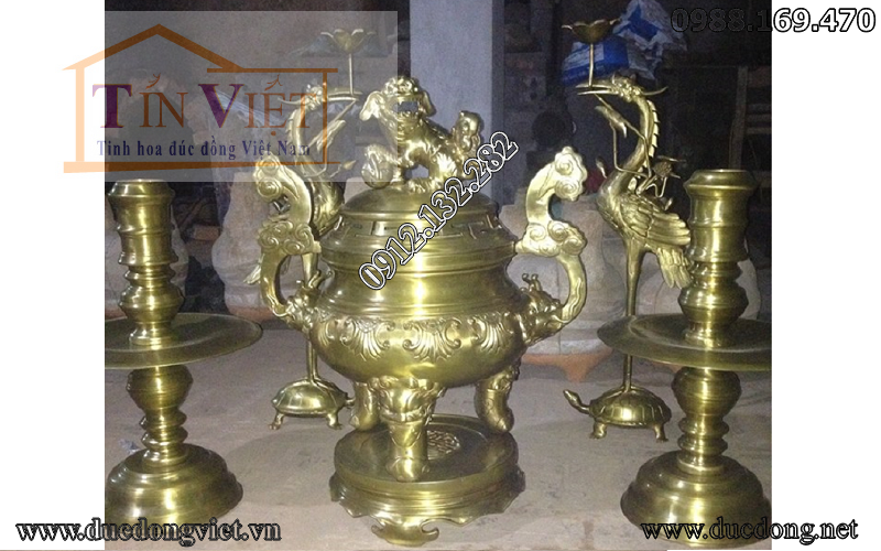 Bộ thờ bằng đồng cao cấp ngũ sự