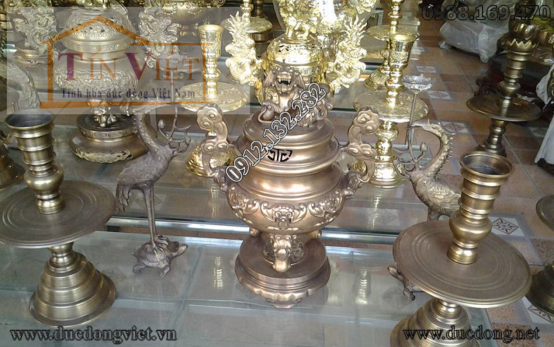 Bộ thờ bằng đồng dơi tài lộc (phúc lộc)