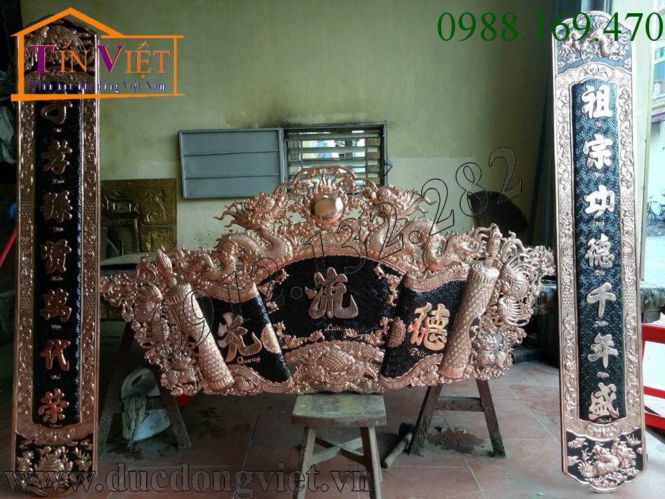 Một số mẫu hoành phi câu đối, cuốn thư câu đối bằng đồng giá rẻ để quý khách tham khảo