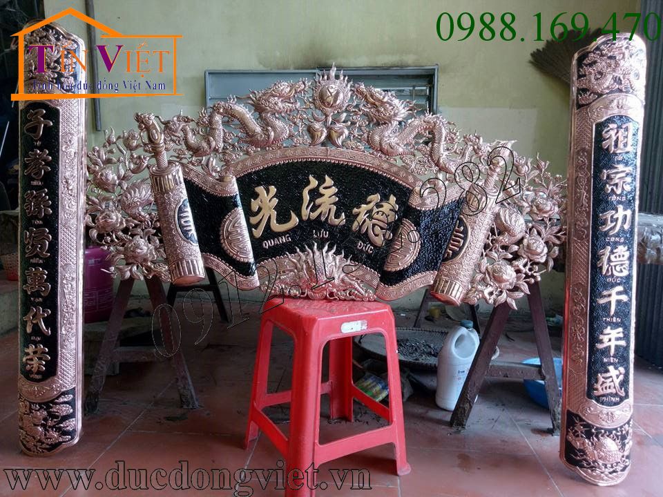 Một số mẫu hoành phi câu đối, cuốn thư câu đối bằng đồng giá rẻ để quý khách tham khảo