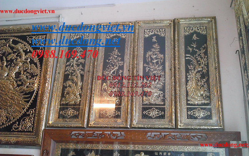 Tranh đồng tứ quý khung đồng cao cấp tại Hà Nội