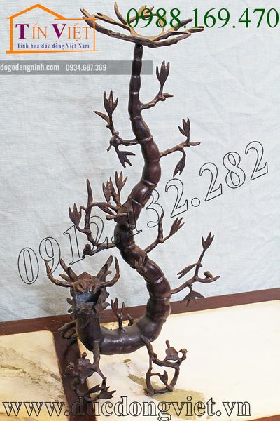 Đỉnh đồng dáng trúc đẹp được đúc bằng phương pháp đúc thủ công