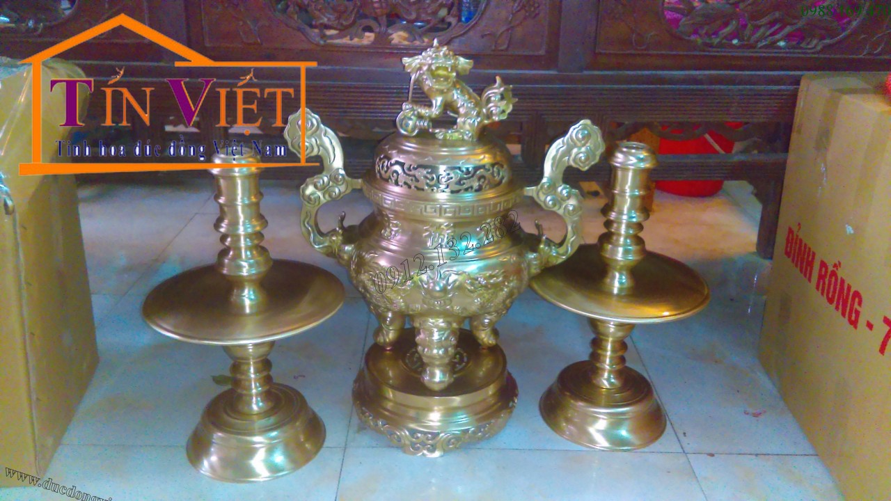 Đỉnh rồng song long chầu nguyệt có nhiều kích thước