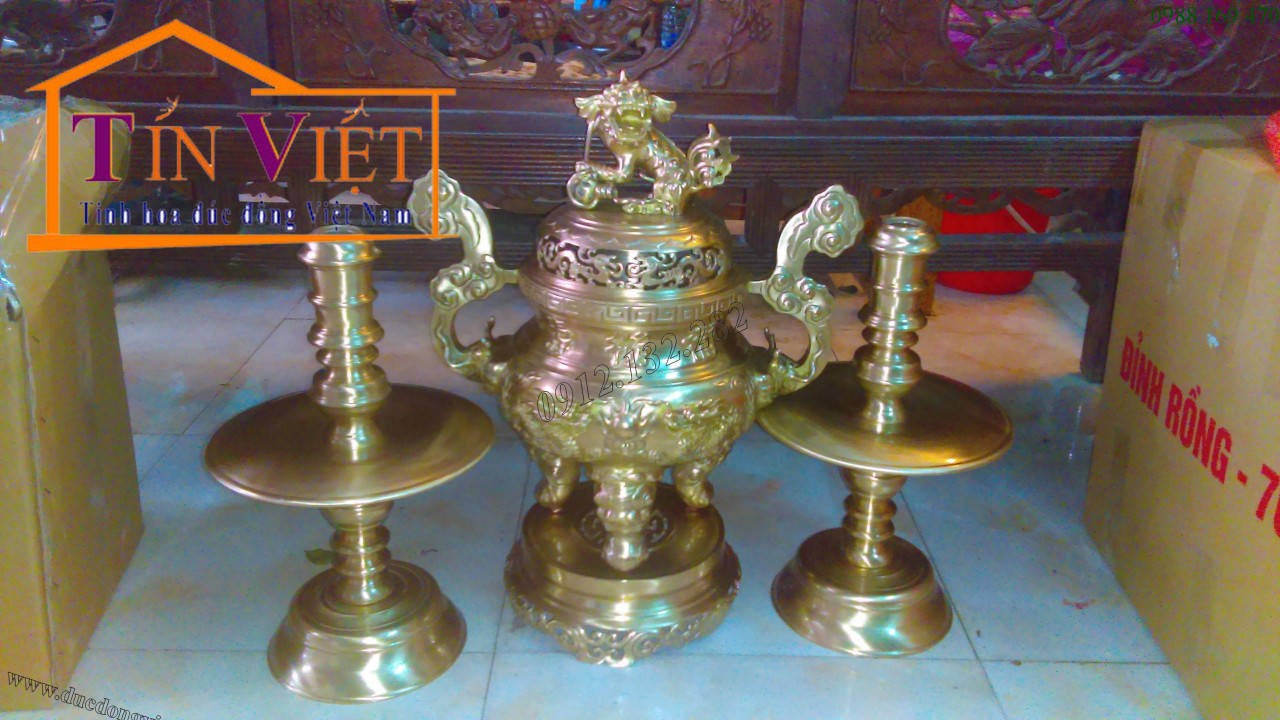 Đỉnh rồng song long chầu nguyệt có nhiều kích thước