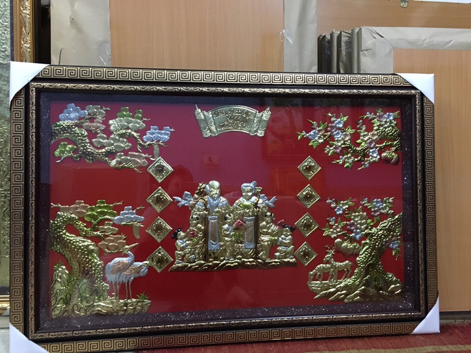tranh mừng thọ bằng đồng