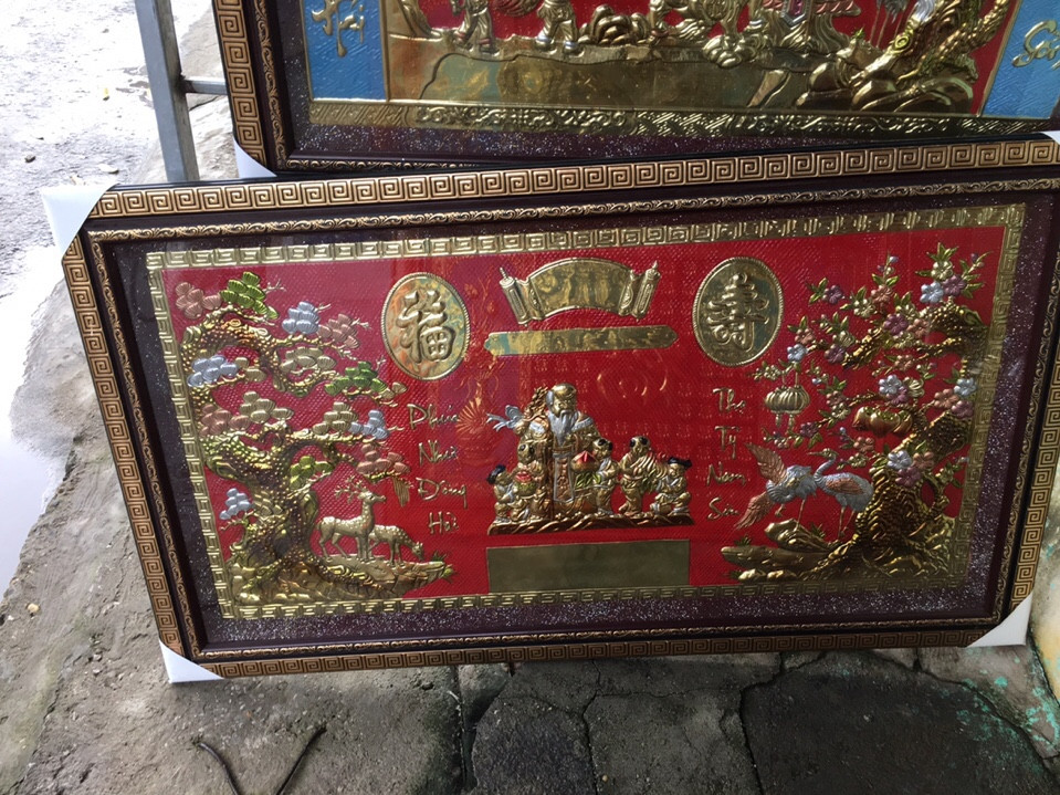 tranh mừng thọ bằng đồng