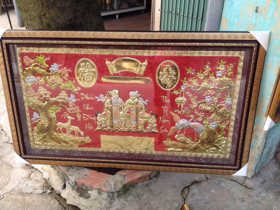 tranh mừng thọ bằng đồng